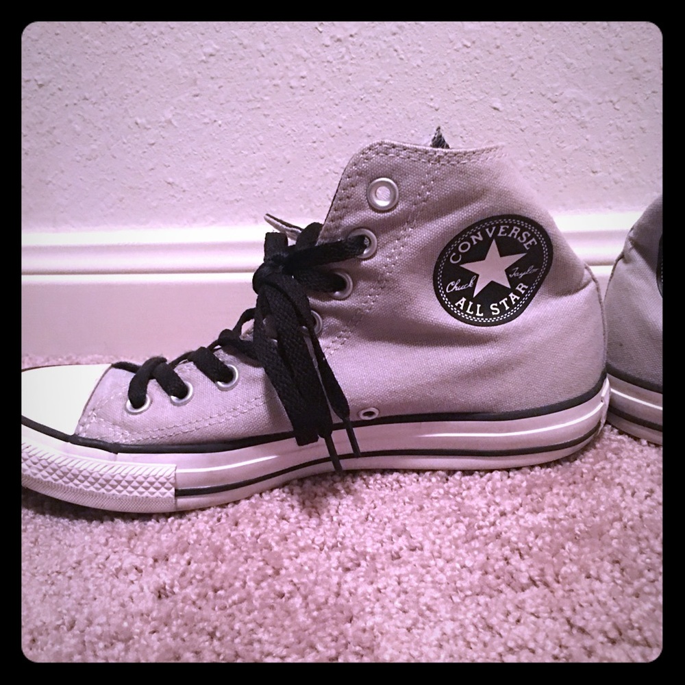 Black / white / grey high top converse